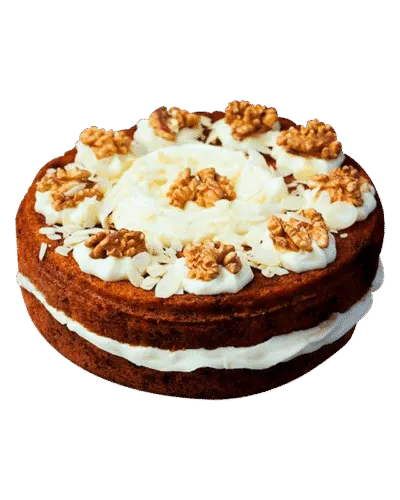 Tarta de zanahoria húmeda con frosting, dulce y especiada, envío en Barcelona. Angela Moreno Repostería, pasteles personalizados en Barcelona.