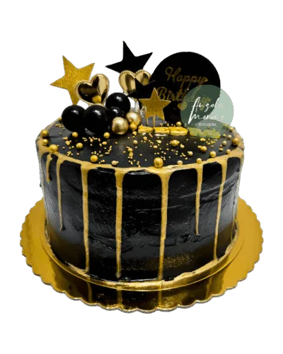 pastel elegante negro y amarillo angela moreno reposteria cafe