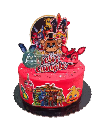 angela-moreno-reposteria-cafe-Barcelona_pastel-de-five-nights-at-freddys,-tarta-roja-pelicula-terro-niños,-FNAF