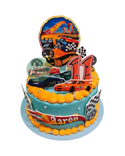 angela-moreno-reposteria-cafe-Barcelona_pastel-de-hot-wheels,-coches,-pista-de-coche,-pasteleria-personalizada