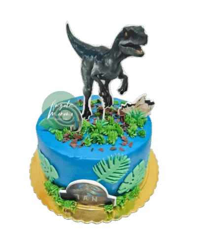 angela-moreno-reposteria-cafe-Barcelona_pastel-de-jurassic-world-velocirraptor-mattel-blue-pelicula-dinosaurios