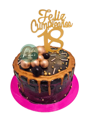 angela-moreno-reposteria-cafe-Barcelona_pastel-elegante-negro-y-dorado-feliz-cumpleaños-chocolate-drip-fashion