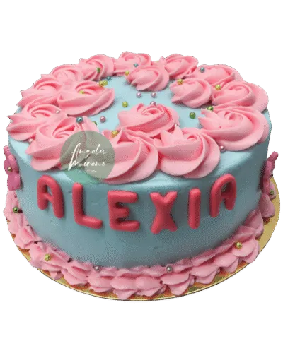 angela-moreno-reposteria-cafe-Barcelona_pastel-sencillo-color-rosa-y-azul-clarito,-alexia,-nombre-personalizado