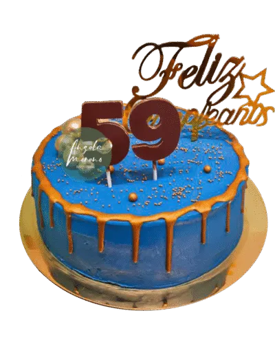 angela-moreno-reposteria-cafe-Barcelona_tarta-de-feliz-cumpleaños-59-años-y-números-de-chocolate-velas-comestibles