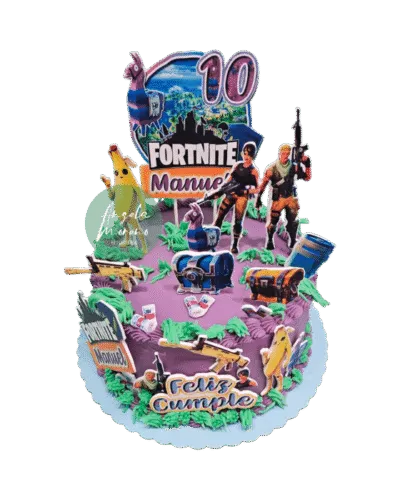 angela-moreno-reposteria-cafe-Barcelona_tarta-de-fornite,-videojuegos-disparos-shooter,-skins-de-fornite-cofres