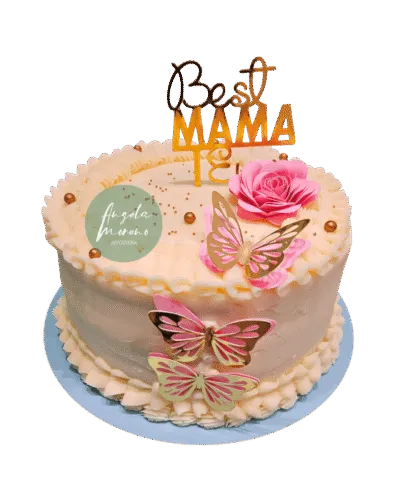angela-moreno-reposteria-cafe-Barcelona_tarta-salmón-felicitacion-a-mama,-dia-de-la-madre-decoración-mariposas