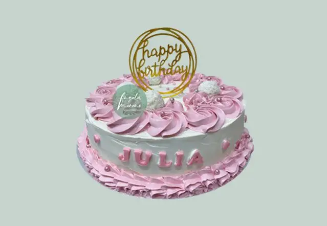 angela-moreno-reposteria-cafe-Barcelona_tarta-sencillas-con-rosetones-rosas-y-topper-happy-birthday-con-nombre-diseño-personalizable